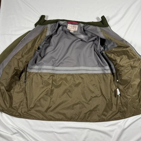 Filson Men's Size XL Green Nylon Vented Rain Liner Soft Shell Jacket NO HOOD - Picture 13 of 16